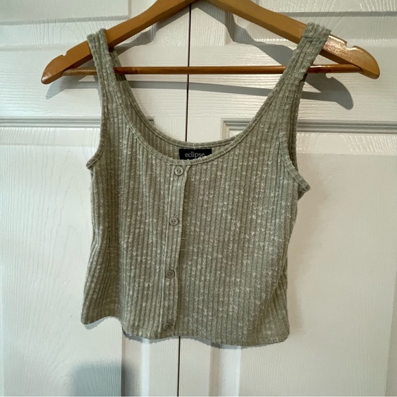Eclipse Ribbed Knit Top in Light Gray size extra small - Picture 8 of 10